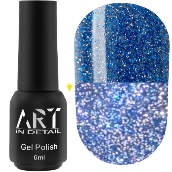 Гель-лак світловідбивний ART Flash Gel Polish №FG025, блакитний, 6 мл