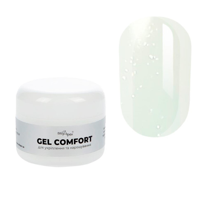 Nailapex Comfort Gel №12 - гель моделюючий без обпилу, молочний із шимером, 30 г
