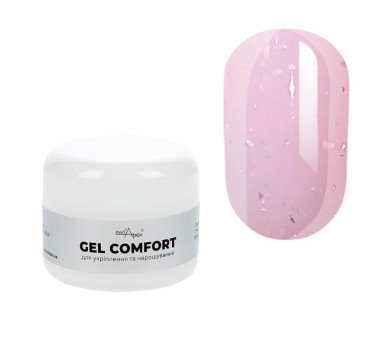 Nailapex Comfort Gel №13 - гель моделирующий без опила, нежно-розовый с блестками, 50 г