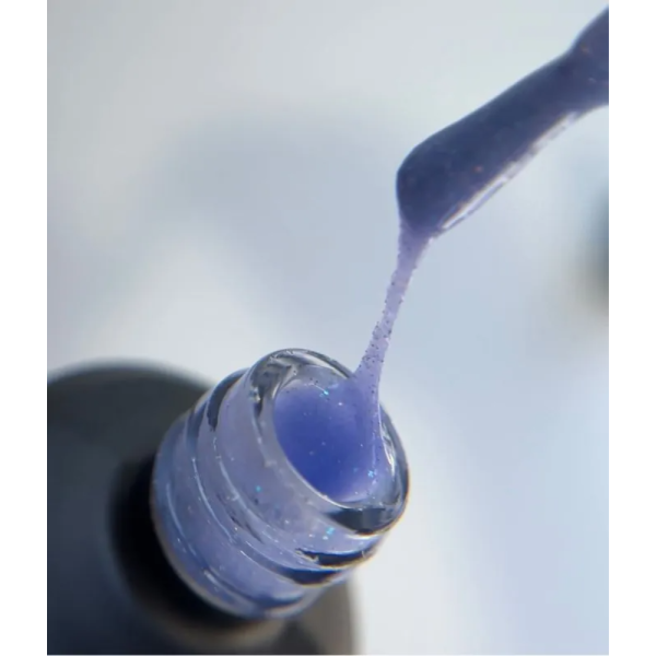 SAGA Professional Liquid Gel № 28 - жидкий гель для наращивания, лавандово-голубой с шиммером, 15 мл