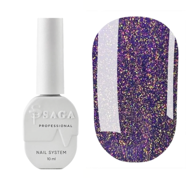 Гель-лак котяче око SAGA Professional Wild Cat №02, фіолетовий з жовтим, 10 мл