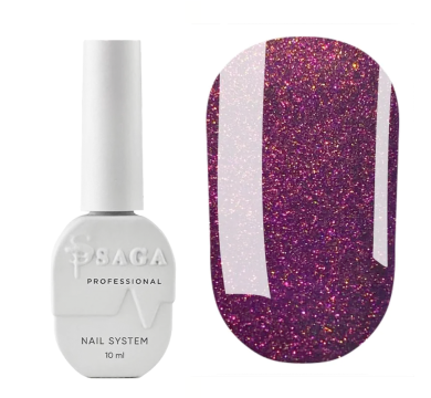 Гель-лак котяче око SAGA Professional Wild Cat №05, малиново-фіолетовий з жовтим, 10 мл