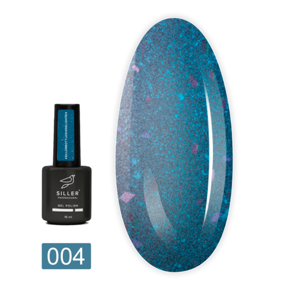 Siller BOTTLE Gel Shine Light №004 - світловідбивний гель з поталлю, 15 мл