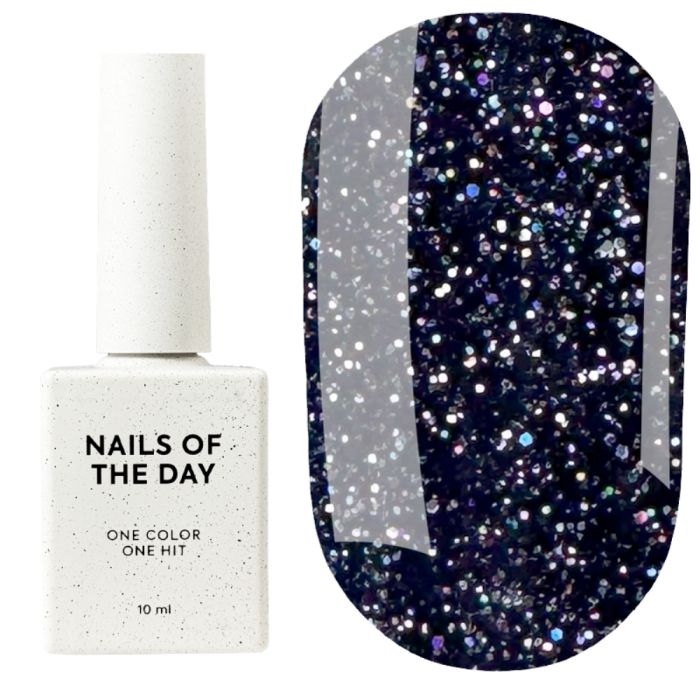 Гель-лак светоотражающий NAILSOFTHEDAY №035 Manhattan, черный голограмма, 10 мл