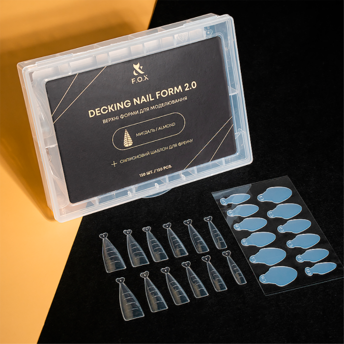 FOX Decking Nail Form 2.0 - верхние формы + молды для моделирования, миндаль, 120 шт.