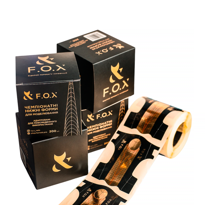Нижні форми для моделювання FOX Champ Nail Form, чемпіонатні, 200 шт.