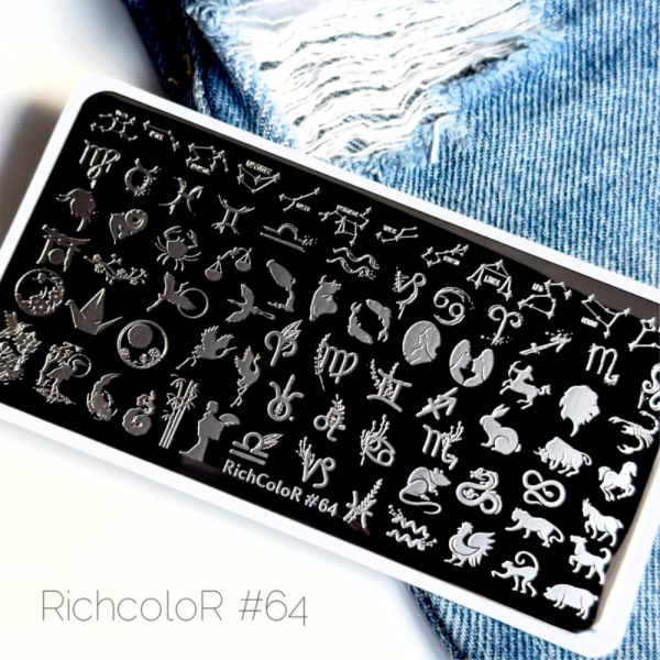 Пластина для стемпинга RichColor - 064, знаки зодиака