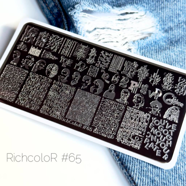 Пластина для стемпинга RichColor - 065, надписи, люди