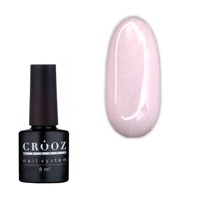 База камуфлирующая Crooz Base Shimmer №02, светло-розовая с шиммером, 8 мл