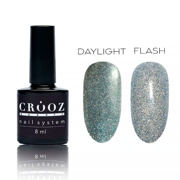 Гель-лак светоотражающий Crooz Crystal Gel Polish №04, серебро, 8 мл