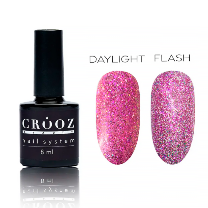 Гель-лак світловідбивний Crooz Crystal Gel Polish №07, рожевий, 8 мл