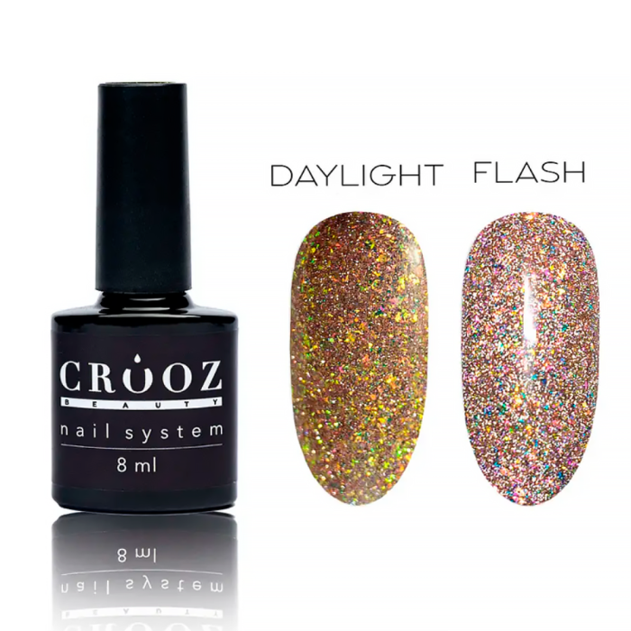 Гель-лак світловідбивний Crooz Crystal Gel Polish №08, золотисто-жовтий, 8 мл