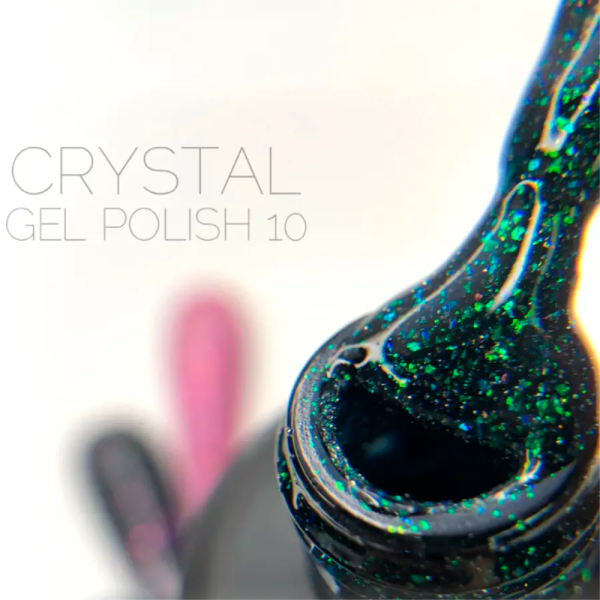 Гель-лак светоотражающий Crooz Crystal Gel Polish №10, зеленый, 8 мл