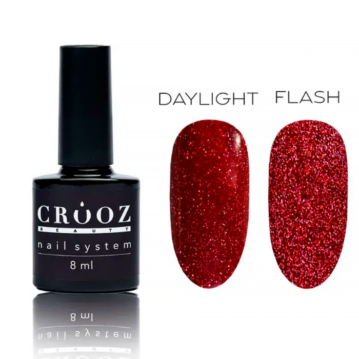 Гель-лак світловідбивний Crooz Crystal Gel Polish №12, червоний, 8 мл