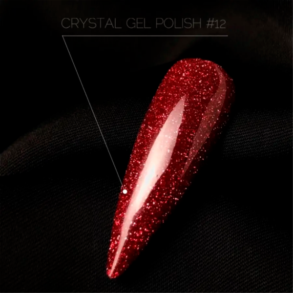 Гель-лак світловідбивний Crooz Crystal Gel Polish №12, червоний, 8 мл