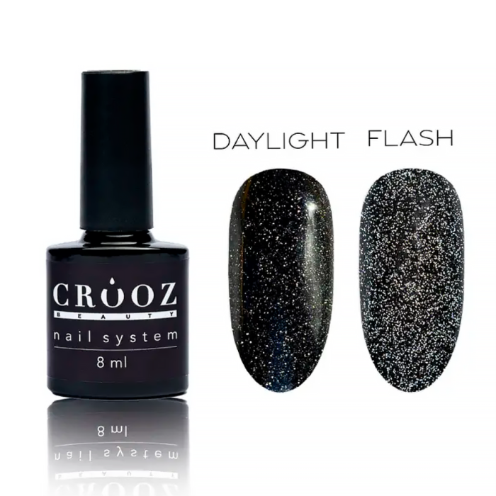 Гель-лак светоотражающий Crooz Crystal Gel Polish №13, черный, 8 мл