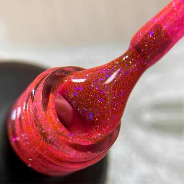 Crooz Crystal Liquid Polygel №05 - жидкий полигель со светоотражающими блестками, розовый, 15 мл