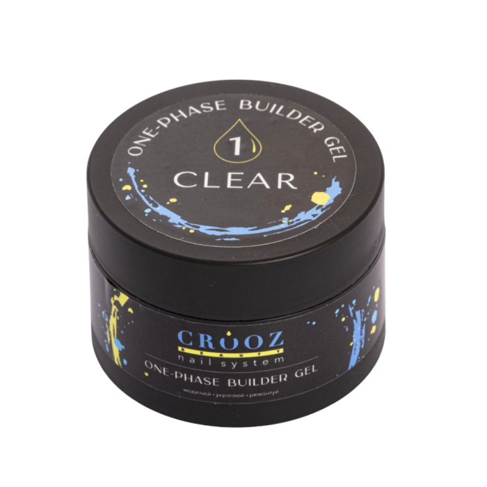 Crooz One-Phase Builder Gel №01 Clear - гель для наращивания, прозрачный, 15 мл