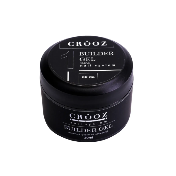 Crooz One-Phase Builder Gel №01 Clear -гель для наращивания, прозрачный, 30 мл