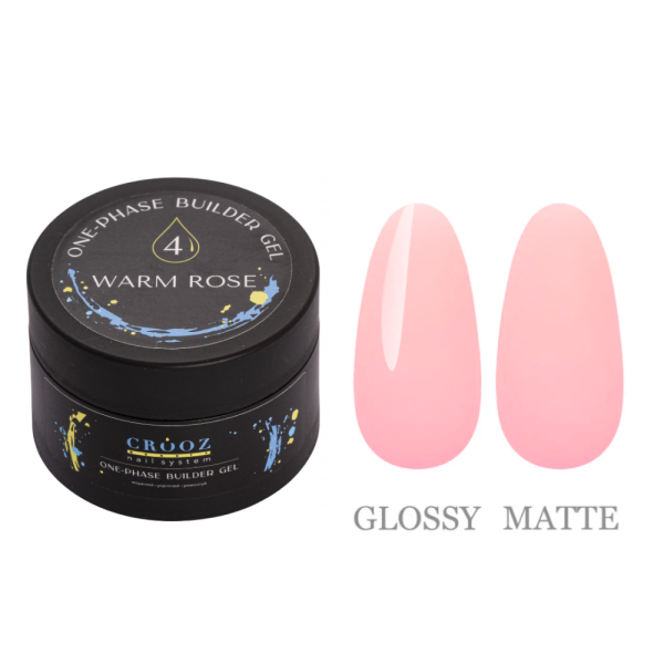 Crooz One-Phase Builder Gel №04 Warm Rose - гель для наращивания, теплая роза, 30 мл