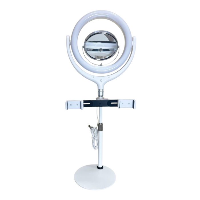 Лампа настольная кольцевая Ring Light Kit F-539A, белая