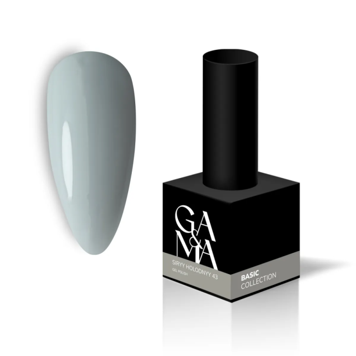Гель-лак GA&MA Basic Collection №043, холодний сірий, 10 мл