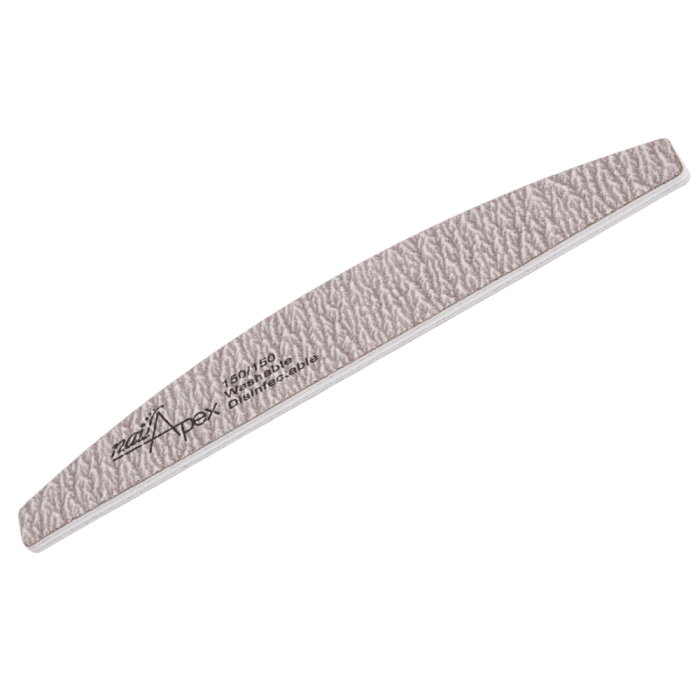 Пилка для ногтей NailApex Washable "Зебра" 150/150, полукруг