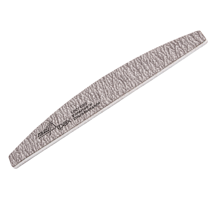 Пилка для ногтей NailApex Washable "Зебра" 100/100, полукруг