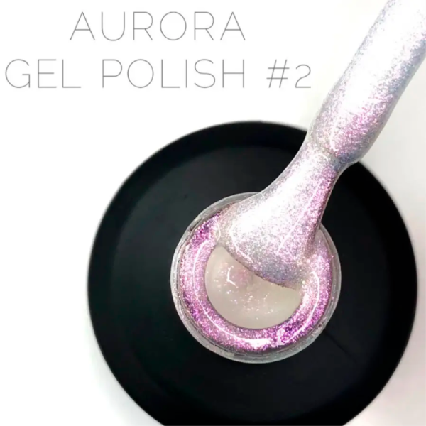 Гель-лак з ефектом втирки Crooz Aurora №02, рожевий, 8 мл