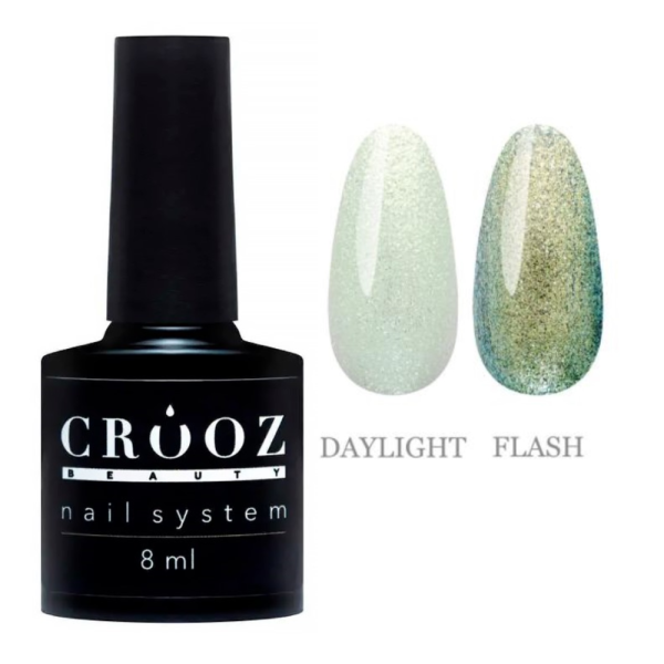 Гель-лак с эффектом втирки Crooz Aurora №01, золотисто-зеленый, 8 мл