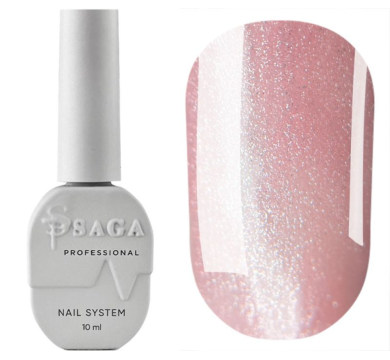 Гель-лак котяче око SAGA Professional Glow Cat №03, рожево-бежевий, 10 мл