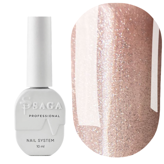 Гель-лак кошачий глаз SAGA Professional Glow Cat №05, персиково-бежевий, 10 мл