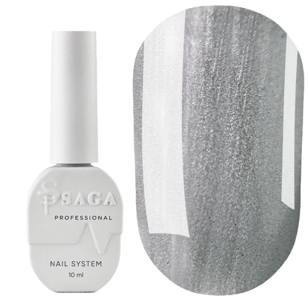 Гель-лак кошачий глаз SAGA Professional Glow Cat №09, серый металлик, 10 мл