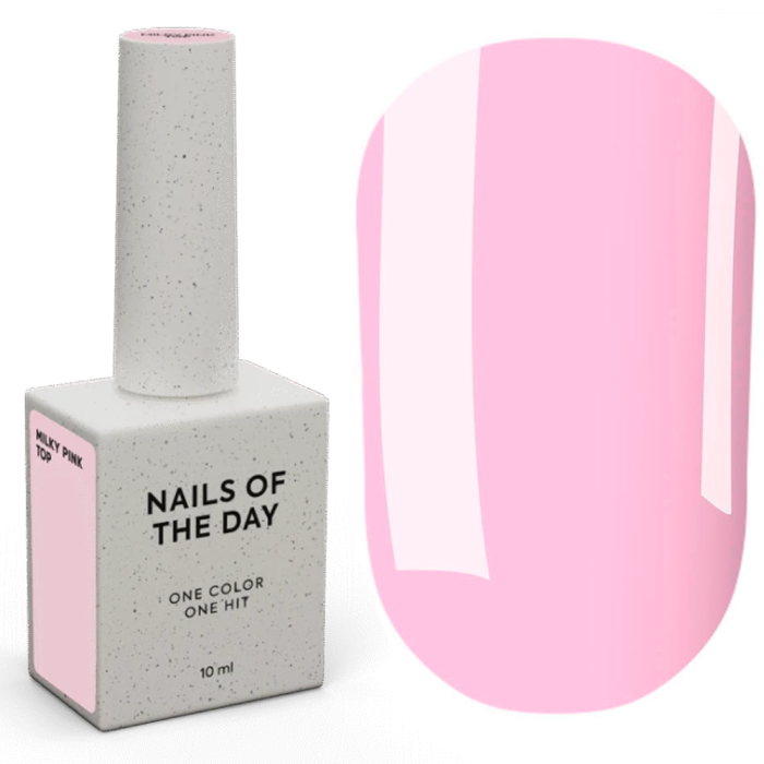 NAILSOFTHEDAY Milky Pink Top - ніжний молочно-рожевий топ без липкого шару для нігтів, 10 мл