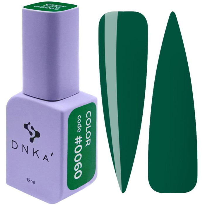 Гель-лак DNKa Gel Polish Color #0060, трав'яний зелений, 12 мл