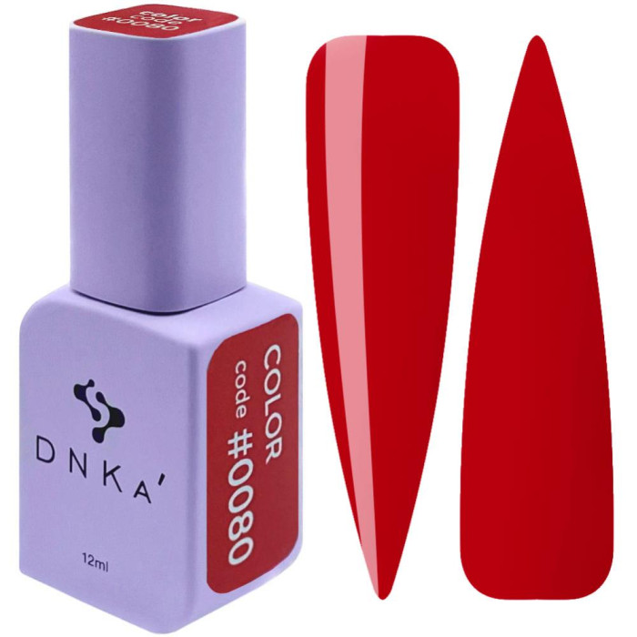 Гель-лак DNKa Gel Polish Color #0080, червоний, 12 мл