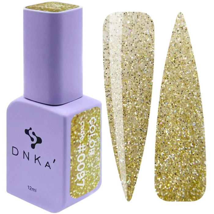 Гель-лак DNKa Gel Polish Color #0097, золото с блестками, 12 мл