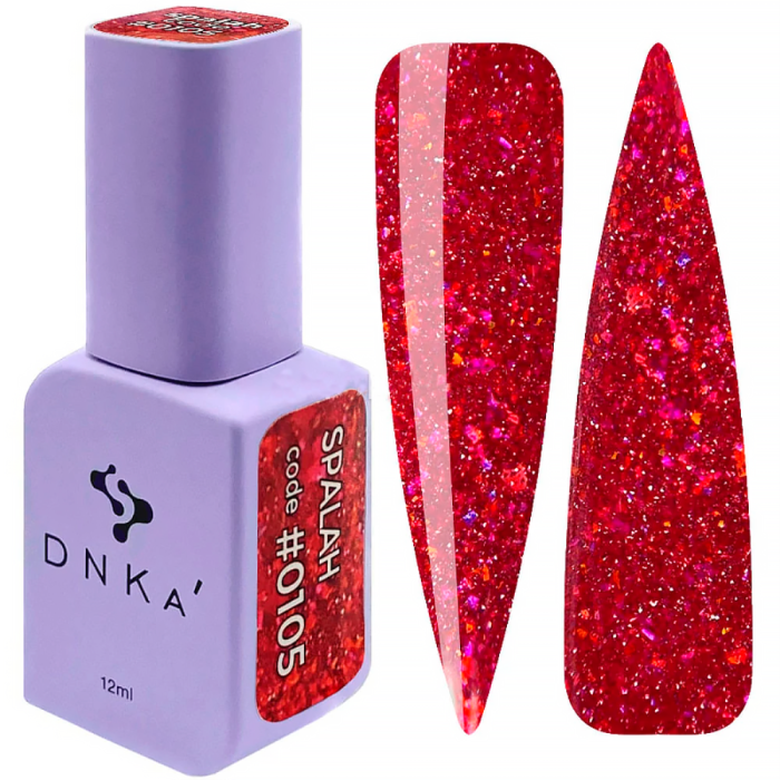 Гель-лак DNKa Gel Polish Spalah #0105 світловідбивний, червоний, 12 мл
