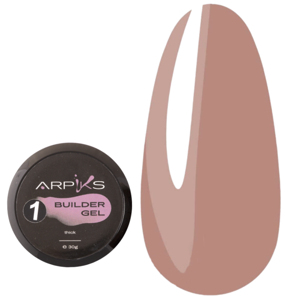 Arpiks Builder Gel Thick №01 - моделюючий гель, холодний бежевий, 30 г