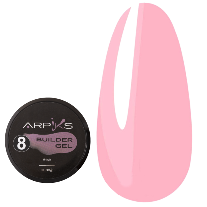Arpiks Builder Gel Thick №08 - моделюючий гель, рожевий, 30 г