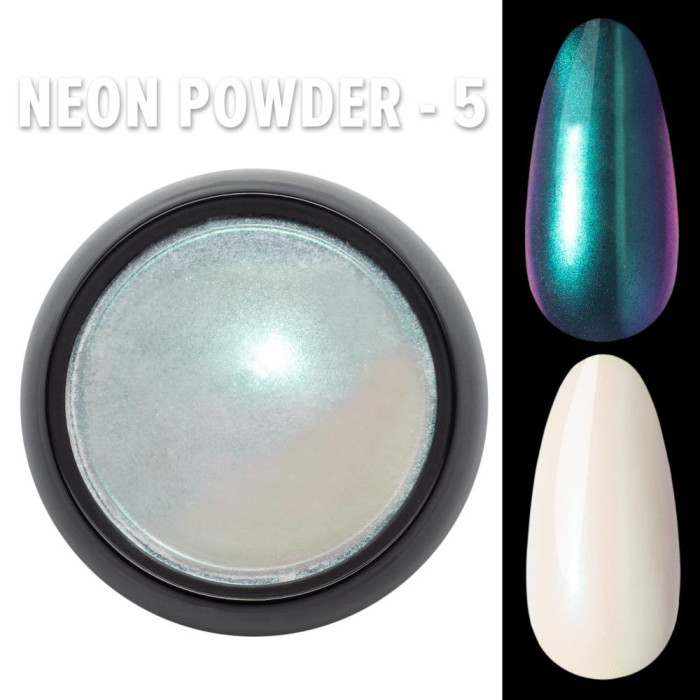 Зеркальная пудра (втирка) для ногтей Designer Neon Powder №05 + аппликатор для нанесения