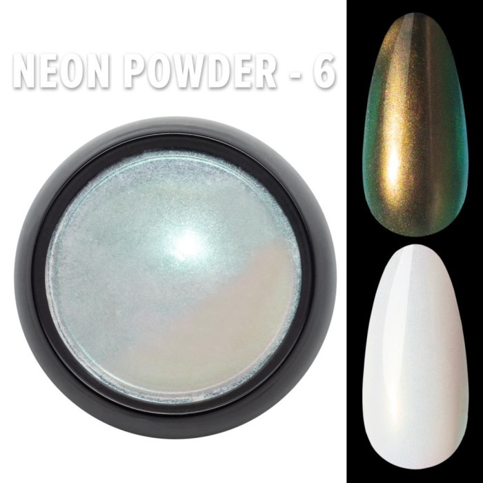 Зеркальная пудра (втирка) для ногтей Designer Neon Powder №06 + аппликатор для нанесения