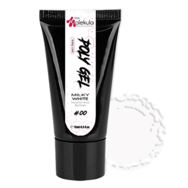 Полигель Molekula №00 Milky White (молочно-белый), 30 мл