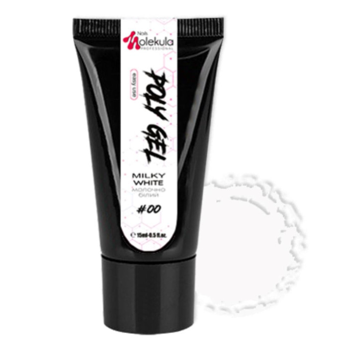 Полигель Molekula №00 Milky White (молочно-белый), 30 мл