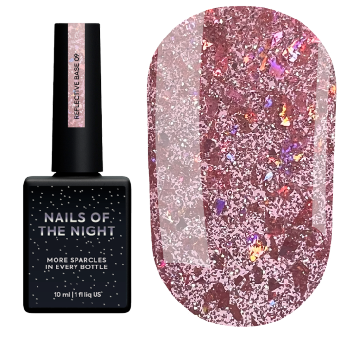 База світловідбивна NAILSOFTHEDAY Base Reflective № 09, світло-рожева, 10 мл
