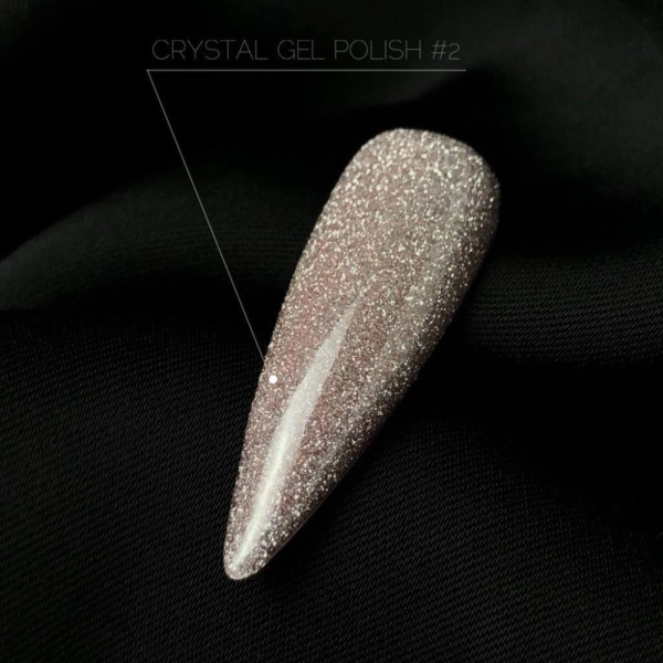 Гель-лак світловідбивний Crooz Crystal Gel Polish №02, бежевий, 8 мл