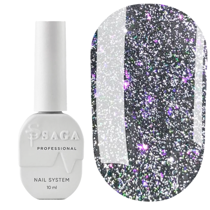 Гель-лак светоотражающий SAGA Professional Fiery Gel №43, серый, 10 мл