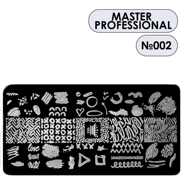 Пластина для стемпинга Master Professional 002, узоры