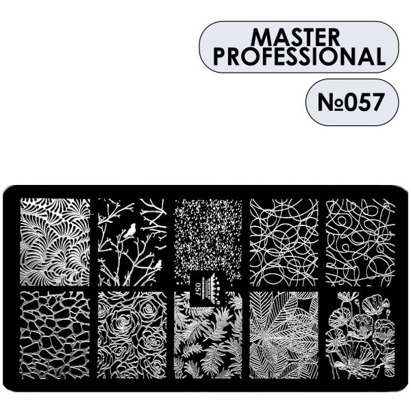 Пластина для стемпинга Master Professional 057, узоры