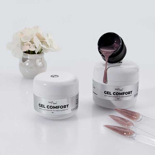Nailapex Comfort Gel №16 - гель моделирующий без опила, темный беж с шиммером, 30 г